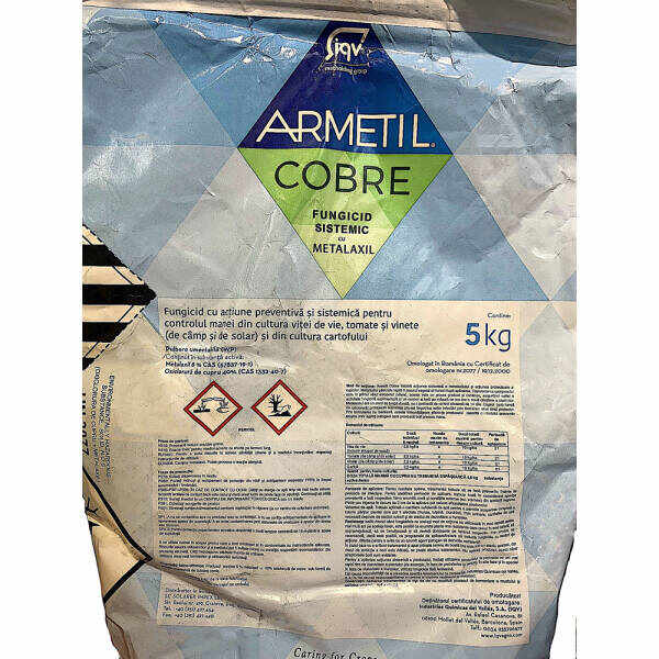 Armetil Cobre 5 kg fungicid sistemic si de contact Solarex (vita de vie, cartof, tomate)