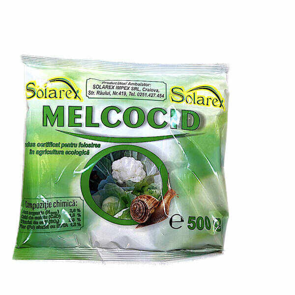 Melcocid 500 gr, moluscocid, Solarex, produs certificat Bio, ingrasamant cu functie impotriva melcilor