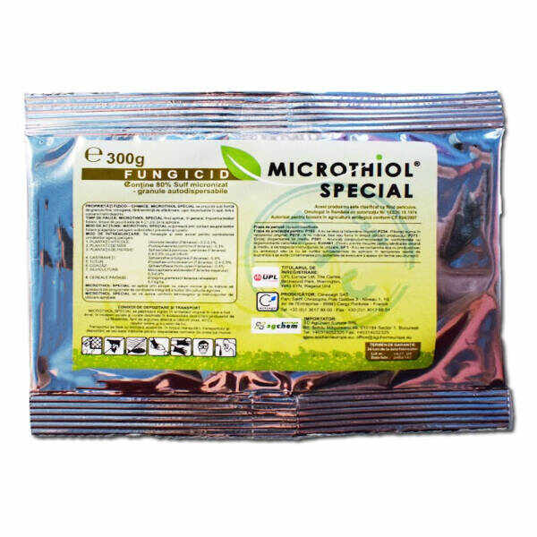 Microthiol Special 300 gr fungicid de contact pe baza de Sulf, UPL, fainare (castraveti, mar, cereale paioase, piersic, coacaz, silvicultura, vita de vie)