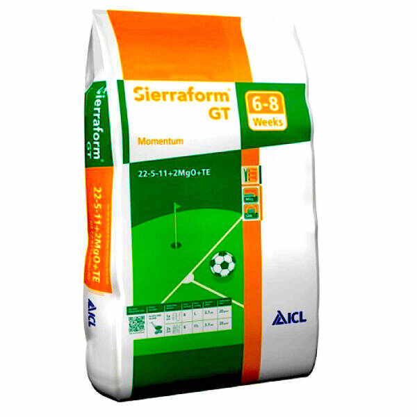 Sierraform GT Momentum 22-05-11+2MgO+ME 20 kg, ingrasamant profesional complex pentru gazon, ICL, 6-8 saptamani