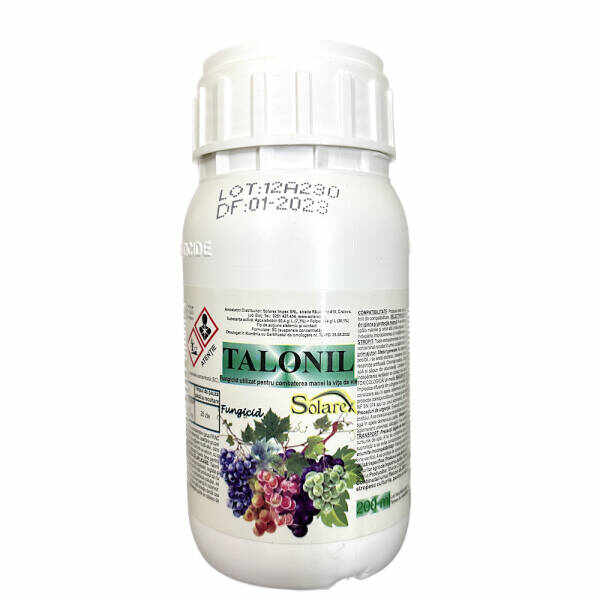Talonil 200 ml, fungicid sistemic si de contact, suspensie concentrata, Solarex, mana, vita de vie, azoxistrobin, folpet
