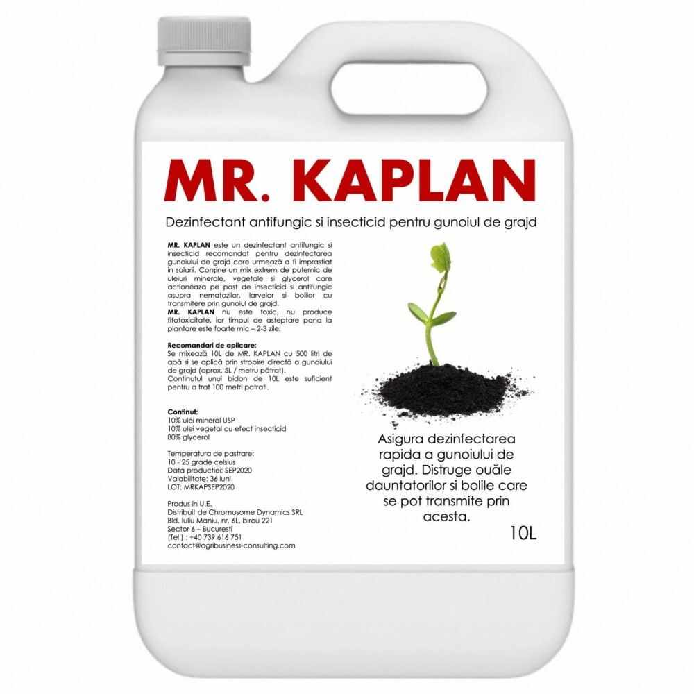 Dezinfectant antifungic si insecticid pentru gunoiul de grajd Mr Kaplan 10 litri