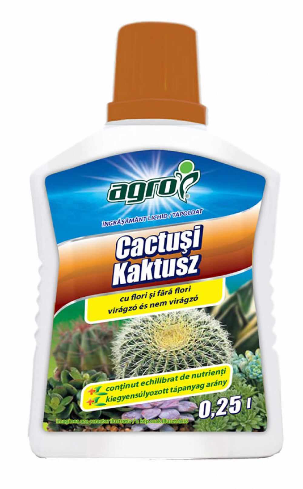 Ingrasamant lichid pentru cactusi si suculenti AGRO 0.25 l