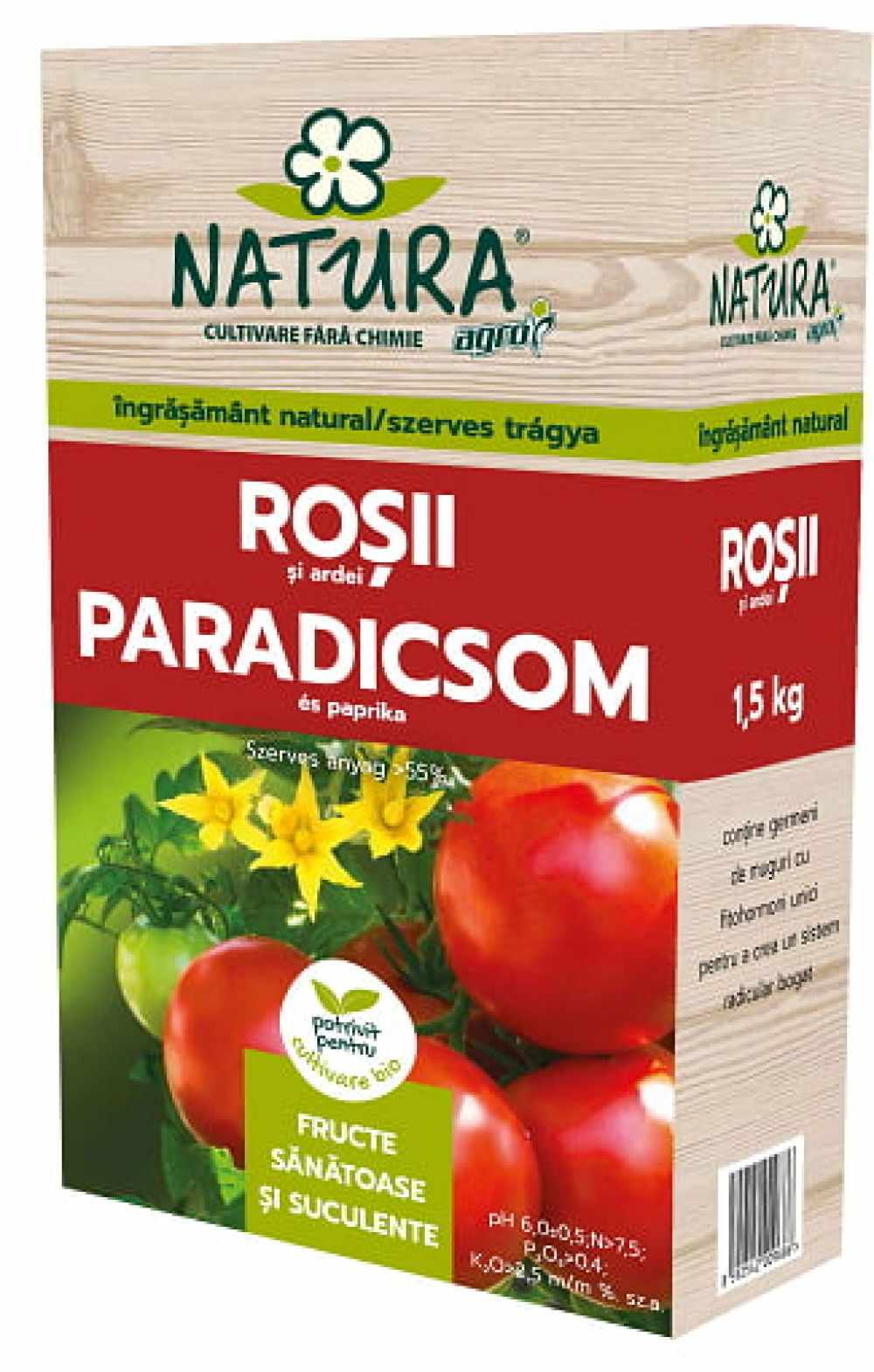 Ingrasamant organic pentru rosii si ardei NATURA 1.5 kg