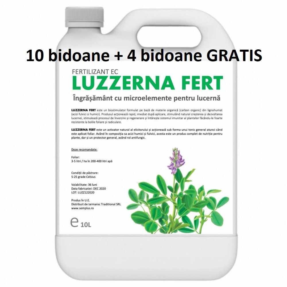 Pachet promotional Ingrasamant cu microelemente pentru lucerna Luzzerna Fert 10 l 10+4 GRATIS