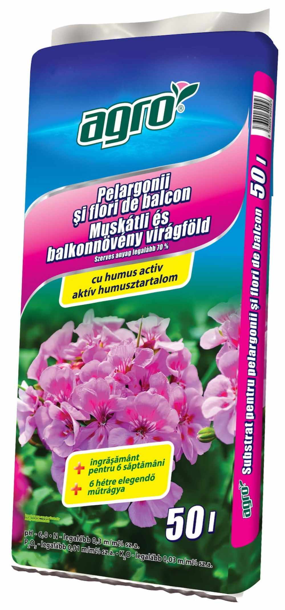 Substrat pentru muscate si flori de balcon AGRO 20 l
