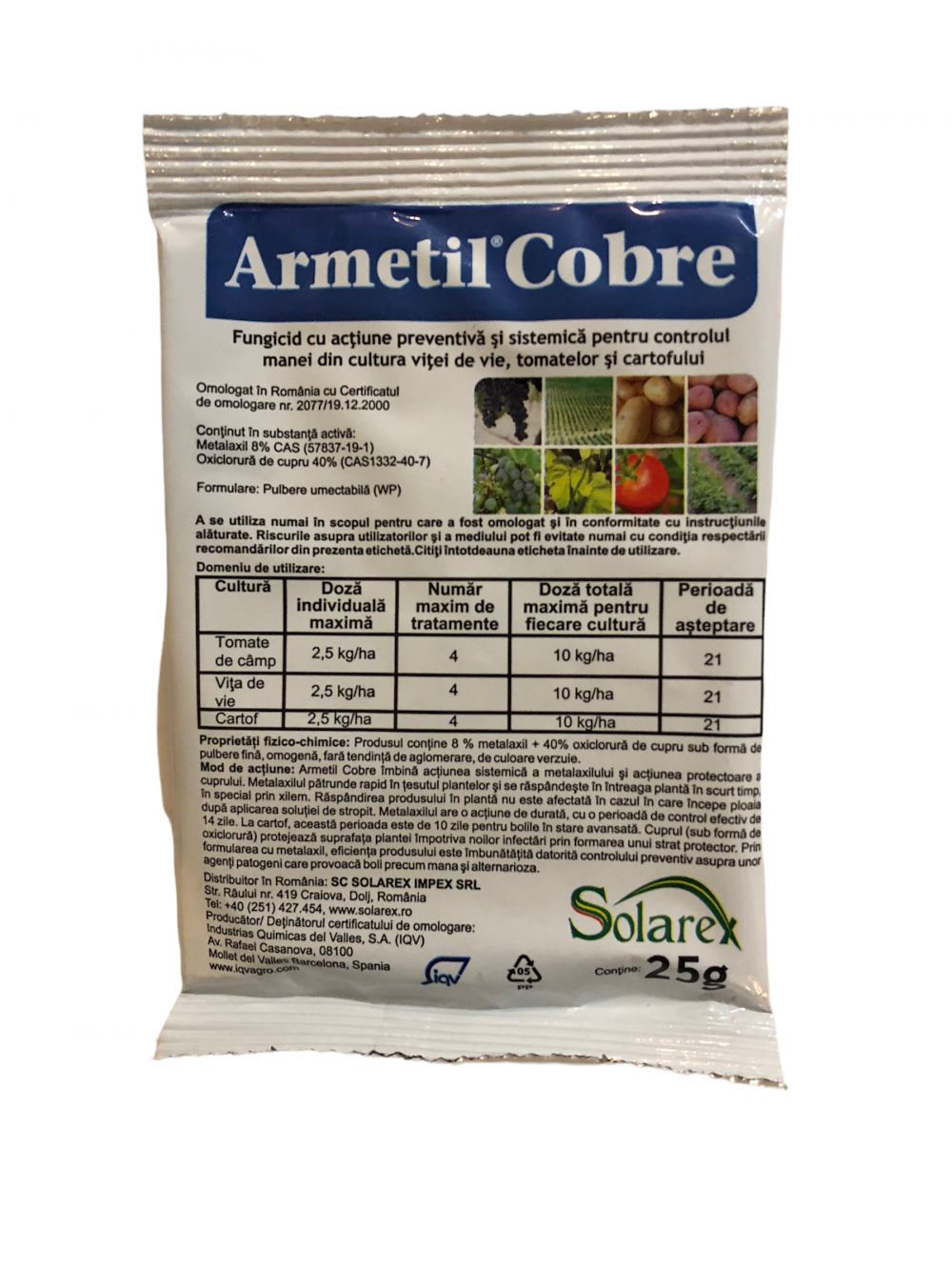 Fungicid Armetil Cobre 25 gr
