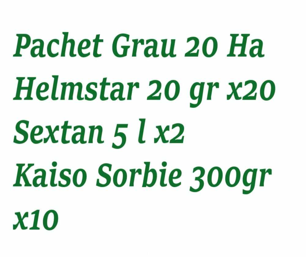 Pachet Grau 20 Ha (Helmstar 20 gr x20 + Sextan 5 l x2 + Kaiso Sorbie 300 gr x10)