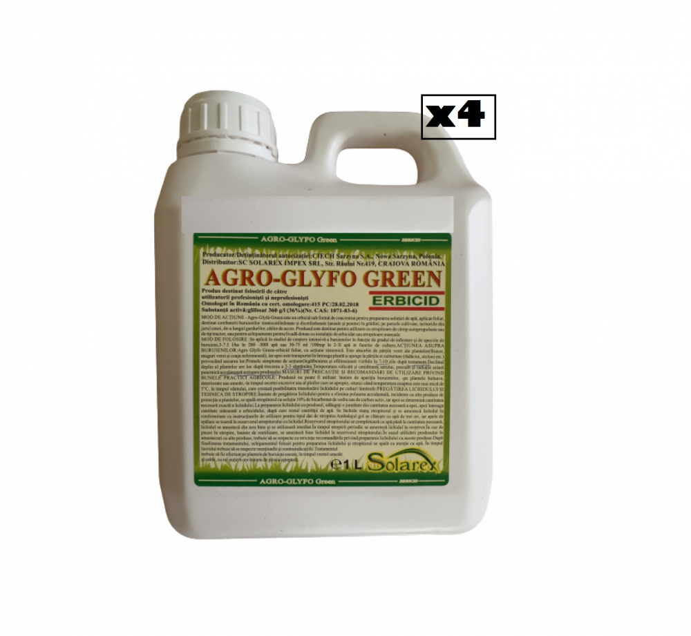 Erbicid total Agro Glyfo Green 4 x 1 litru