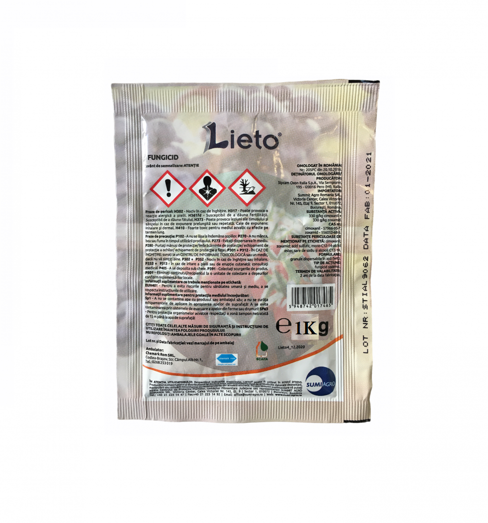 Fungicid pentru combaterea manei Lieto 1 Kg