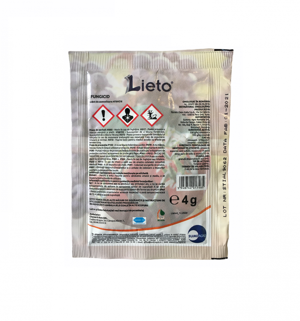 Fungicid pentru combaterea manei Lieto 4 g