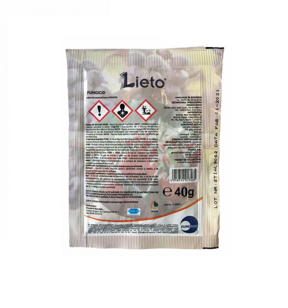 Fungicid pentru combaterea manei Lieto 40 g
