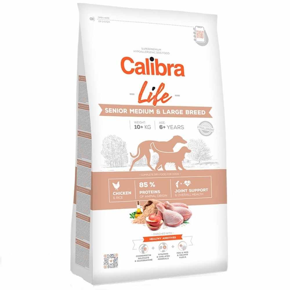 Hrana pentru caini Calibra Dog Life Senior Medium & Large Breed cu Pui 2.5 Kg