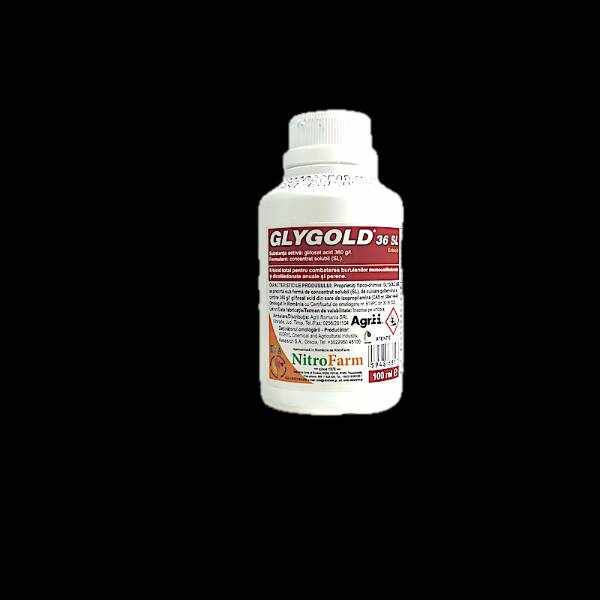 Glygold 100 ml, erbicid total sistemic, post emergent, neselectiv, glifosat (buruieni monocotiledonate si dicotiledonate, anuale si perene)