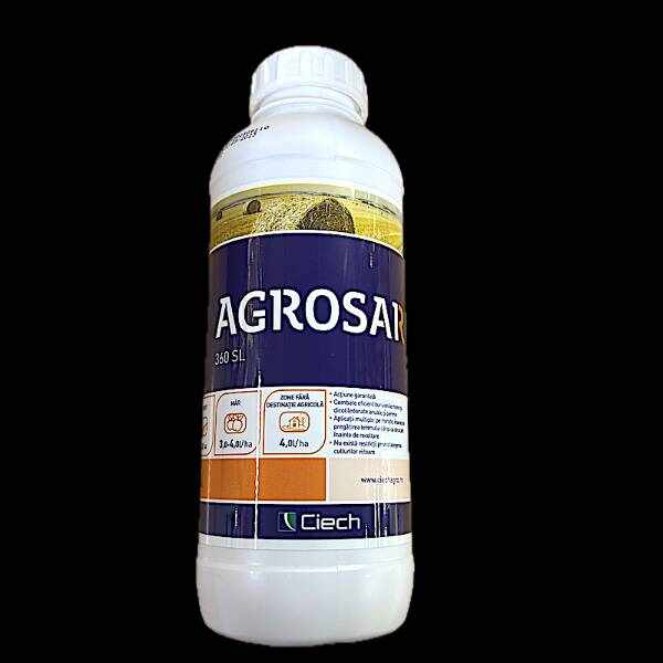 Agrosar 360SL 1L, erbicid total sistemic, post emergent, neselectiv, glifosat (buruieni monocotiledonate si dicotiledonate, anuale si perene)
