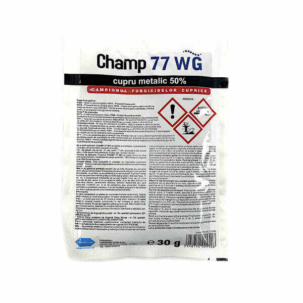 Champ 77WG 30 gr fungicid cupric de contact, NuFarm (cartof, castraveti, tomate, vita de vie, mar)