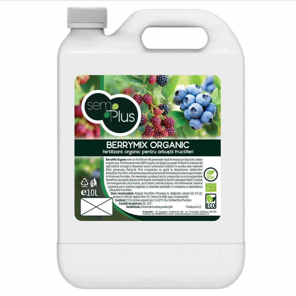Fertilizant organic pentru arbustii fructiferi BerryMix Organic 10 litri SemPlus