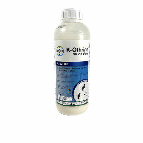 K-Othrine SC 7,5 Flow 1 L, insecticid contact/ ingestie, Bayer (muste, tantari, gandaci de bucatarie, plosnite, furnici, purici, cariul alimentelor, gandacul fainii, gandacul de tutun)